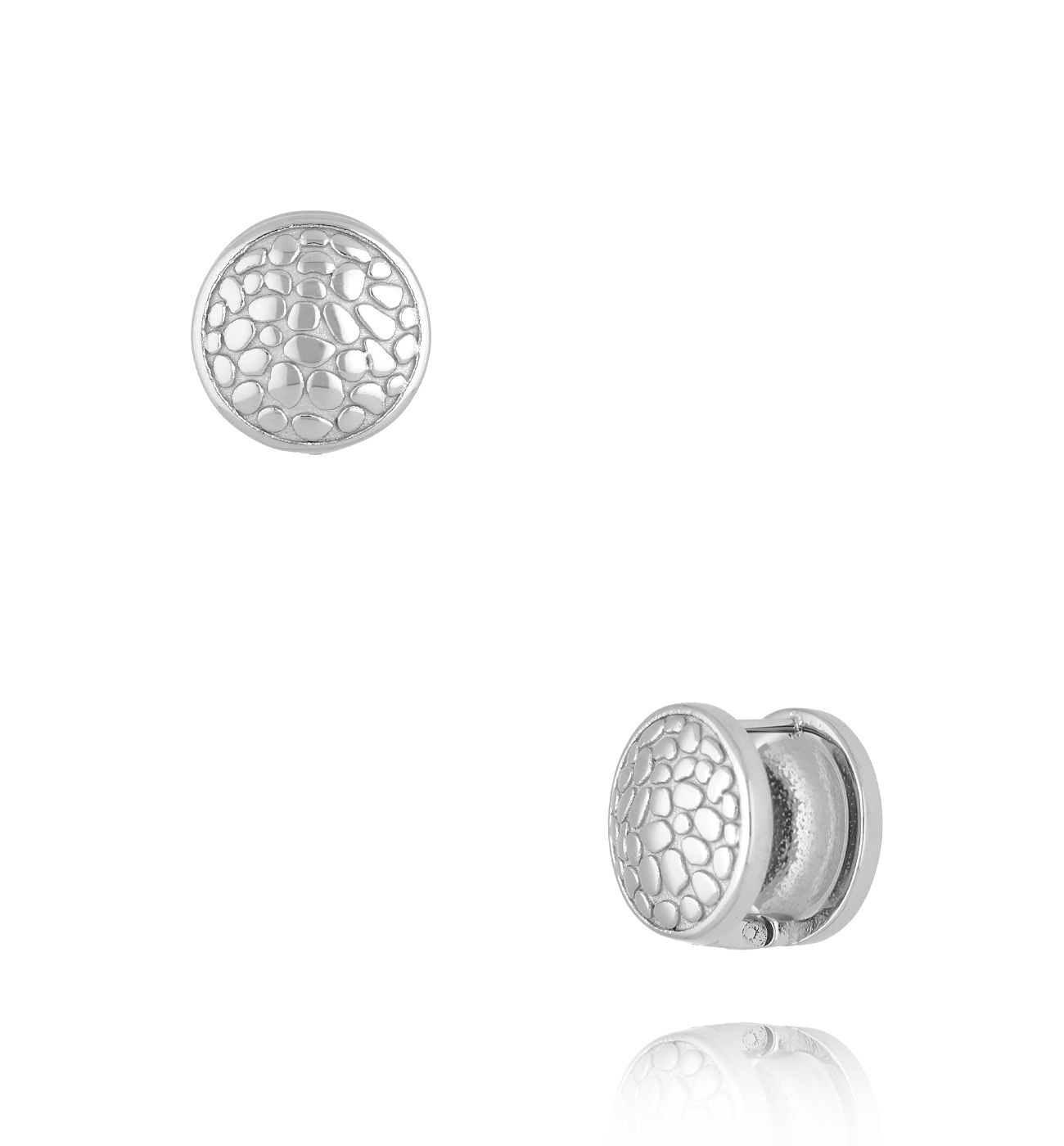 Kolczyki okrągłe srebrne Click and Go KSA1956