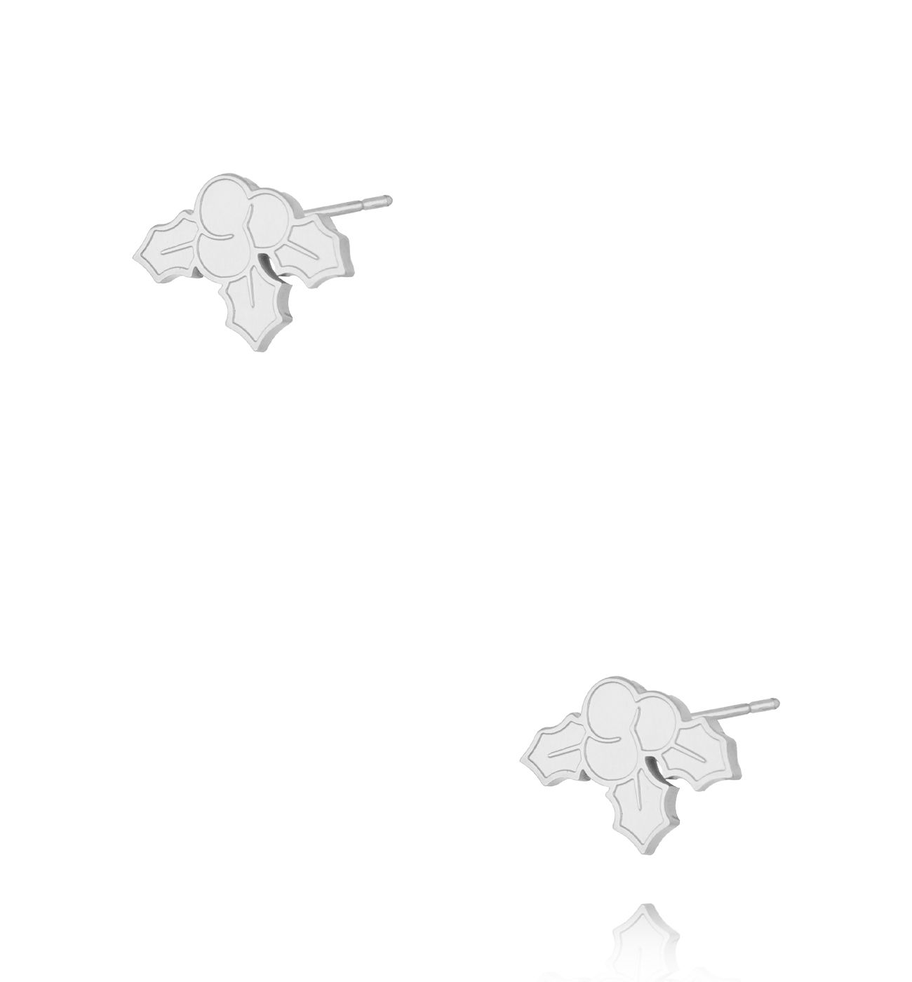 Kolczyki świąteczne listki srebrne KSA2282