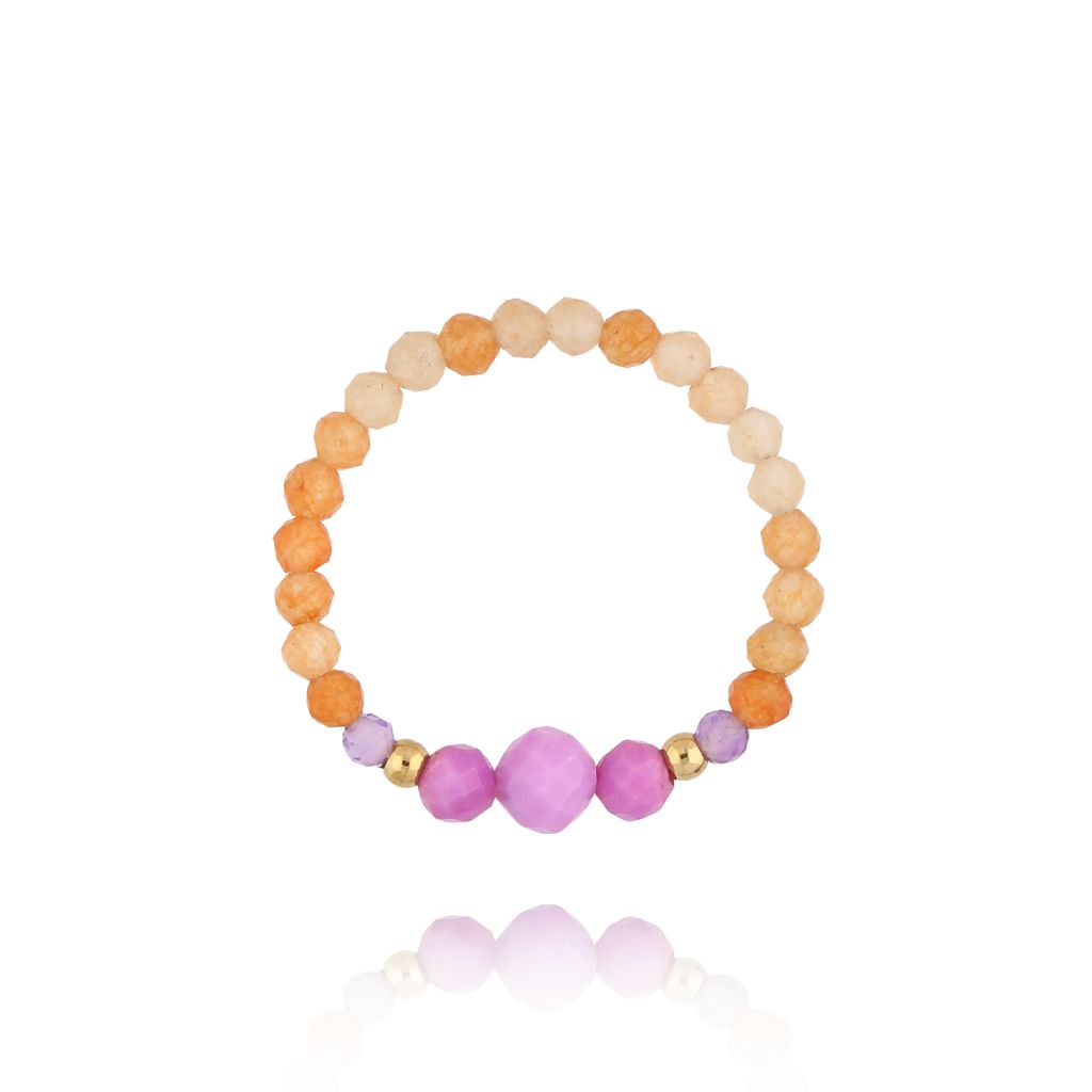 Pierścionek z awenturynami i fosforytami PTW0423