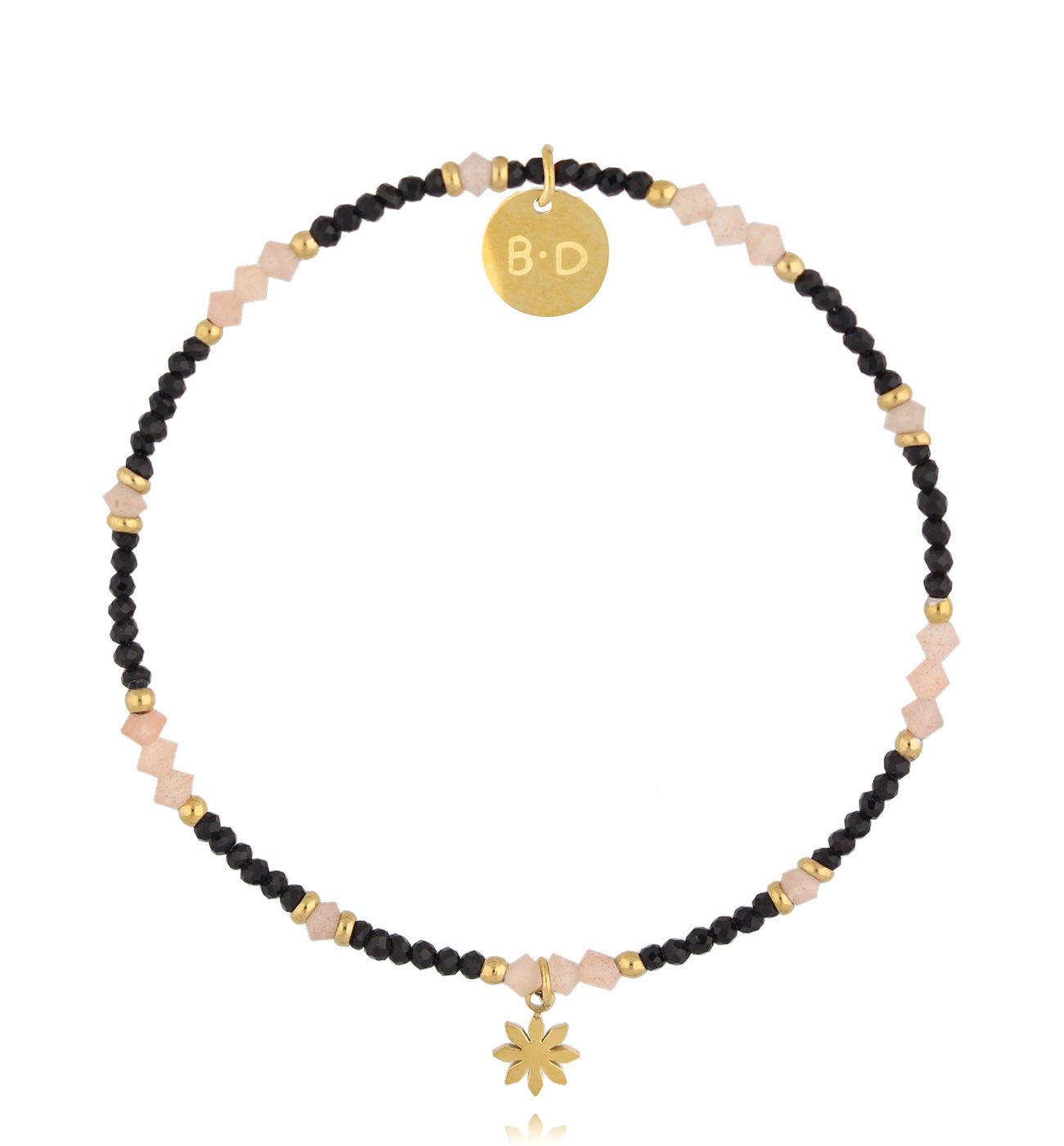 Bransoletka z turmalinami i kwiatkiem BTW3014