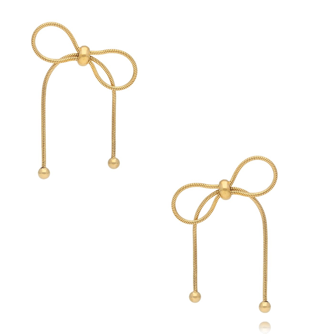 Kolczyki kokardki złote KSY0330 - By Dziubeka