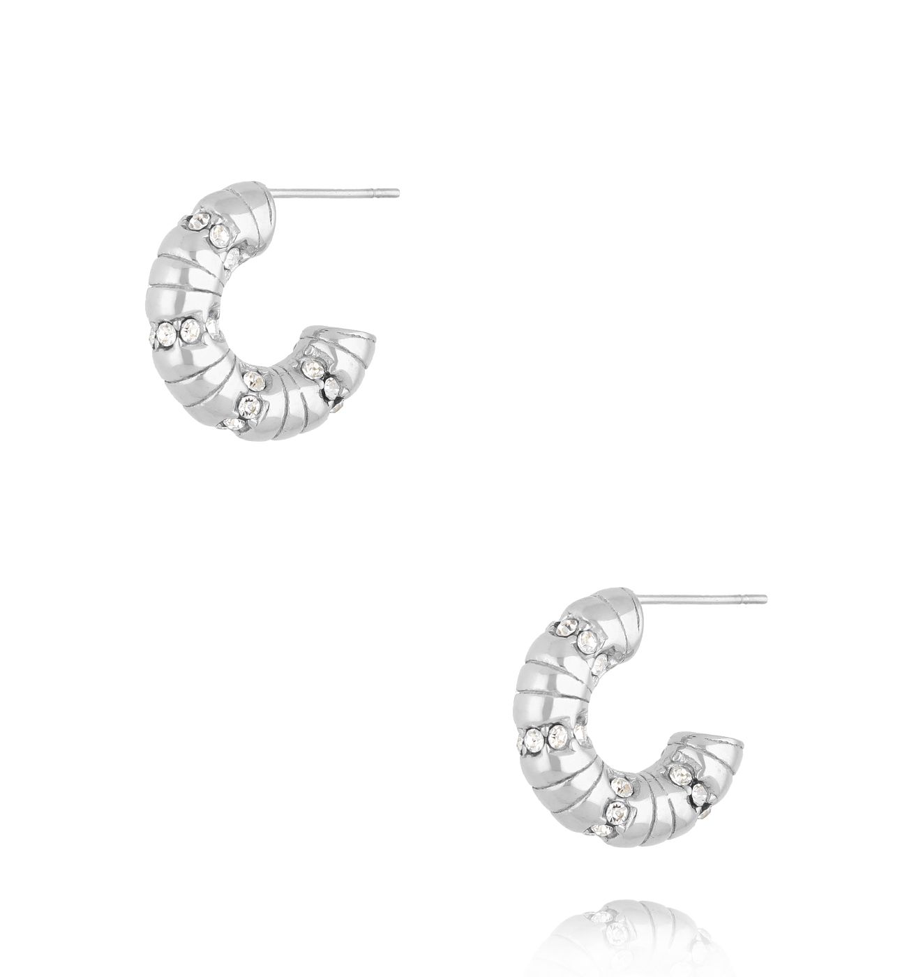 Kolczyki srebrne z cyrkoniami Textured KSA2046