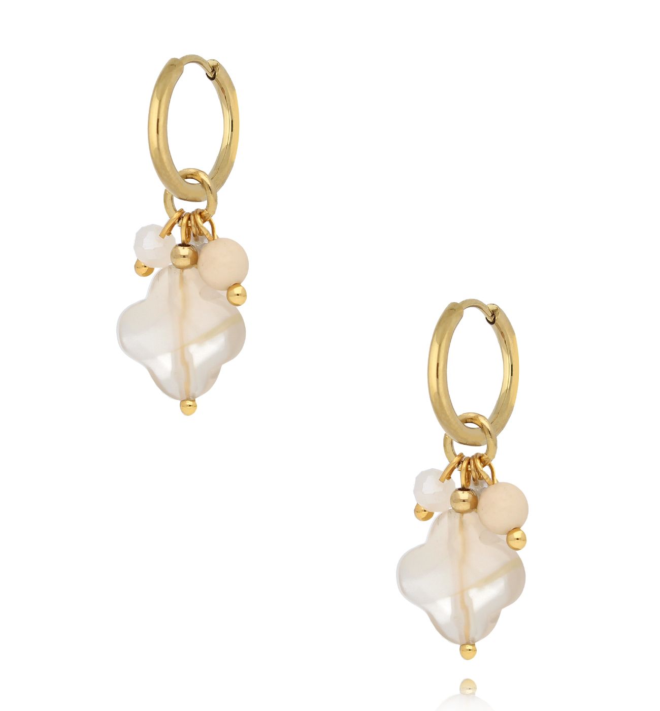 Kolczyki z koniczynkami i agatami Creation - By Dziubeka