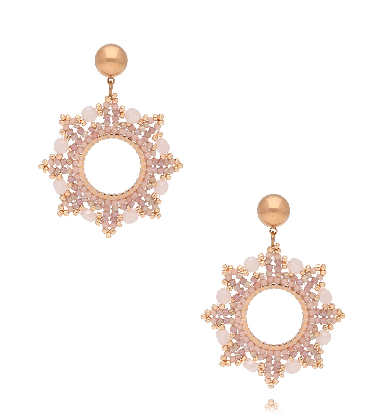 Kolczyki różowe złoto okrągłe KSC0156