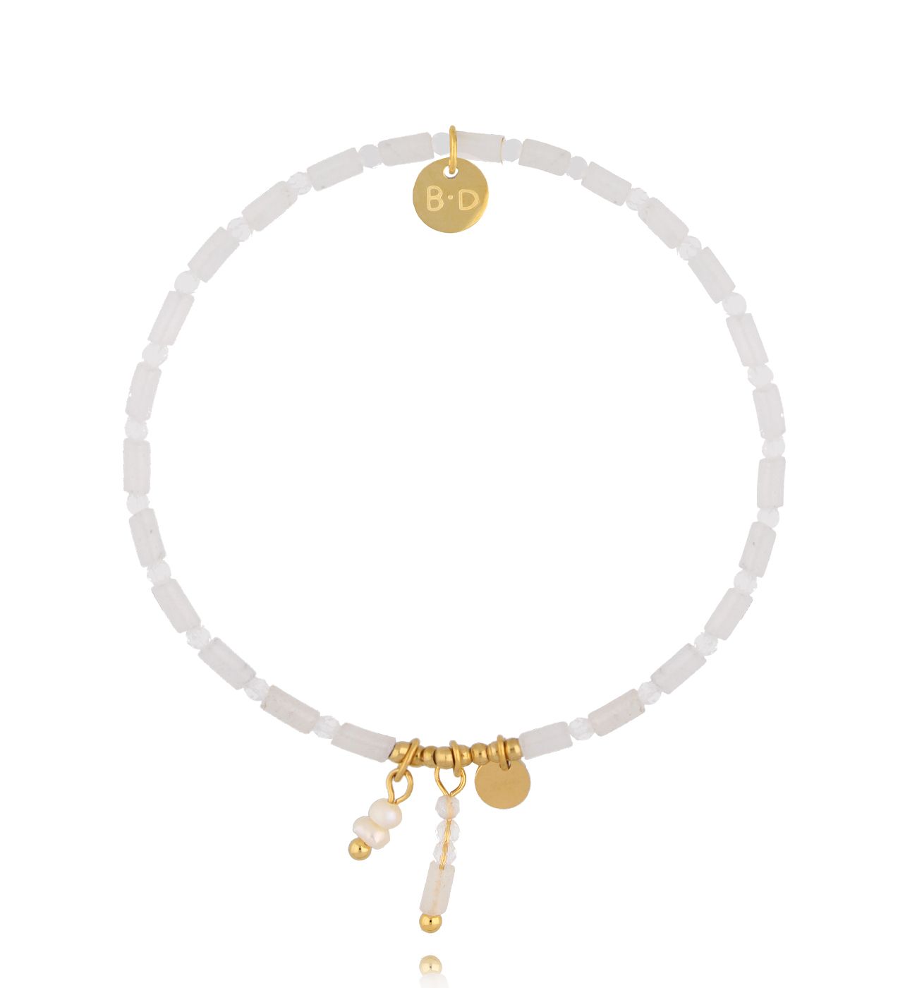 Bransoletka biała z zawieszkami - By Dziubeka