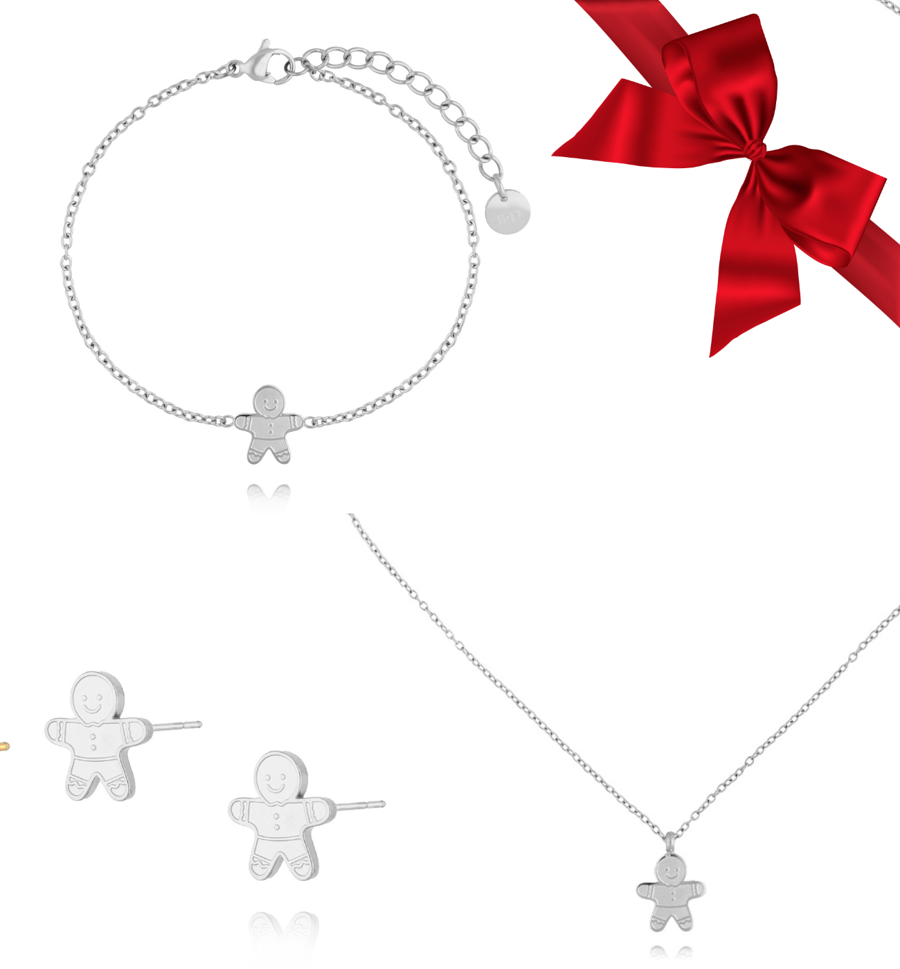 Zestaw Świąteczny z ciastkiem srebrny ZS0003 - By Dziubeka