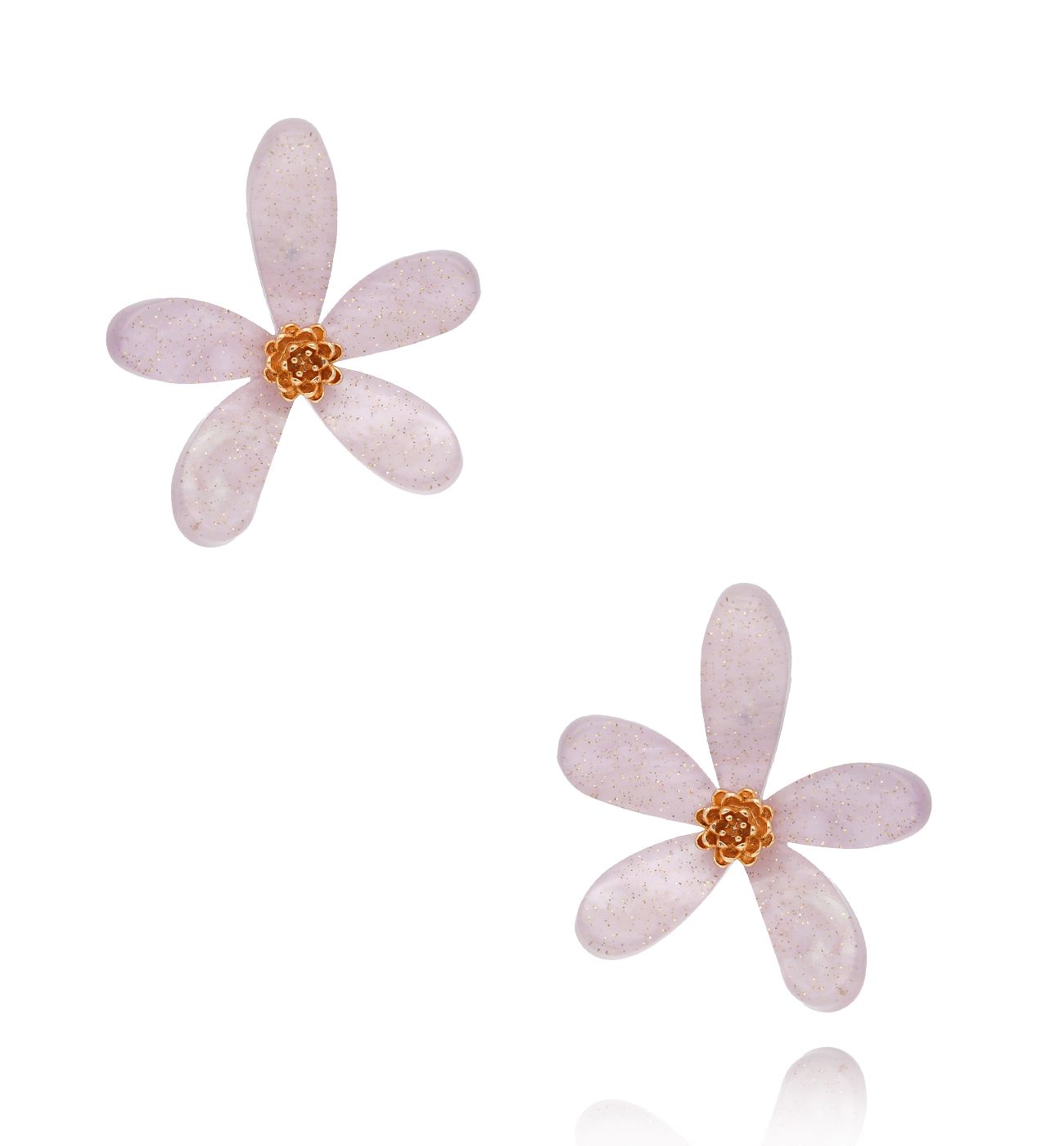 Kolczyki liliowe kwiatki Margherita KZA0319