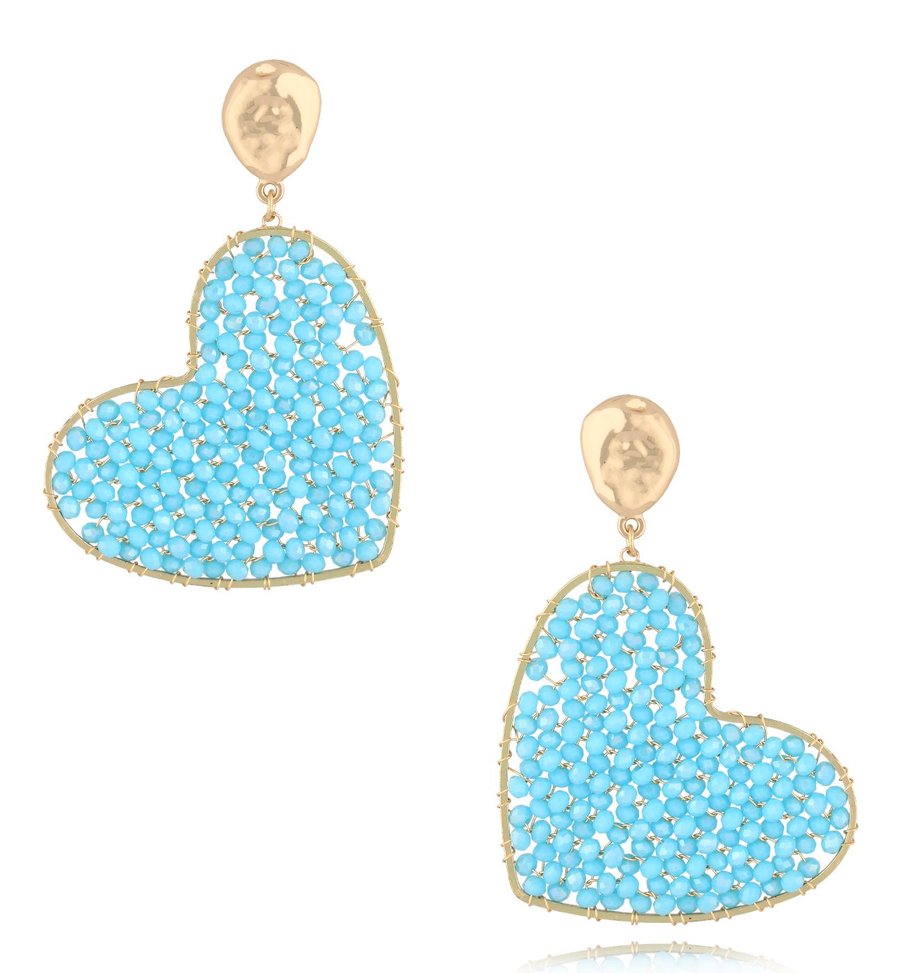 Kolczyki z niebieskimi sercami Coeur Coloré KWE0072