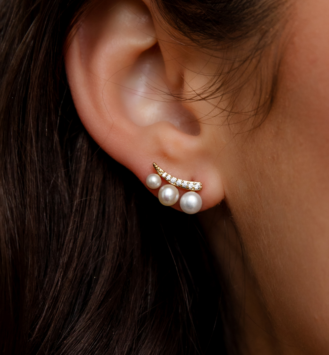 Kolczyki zlote z perełkami - By Dziubeka