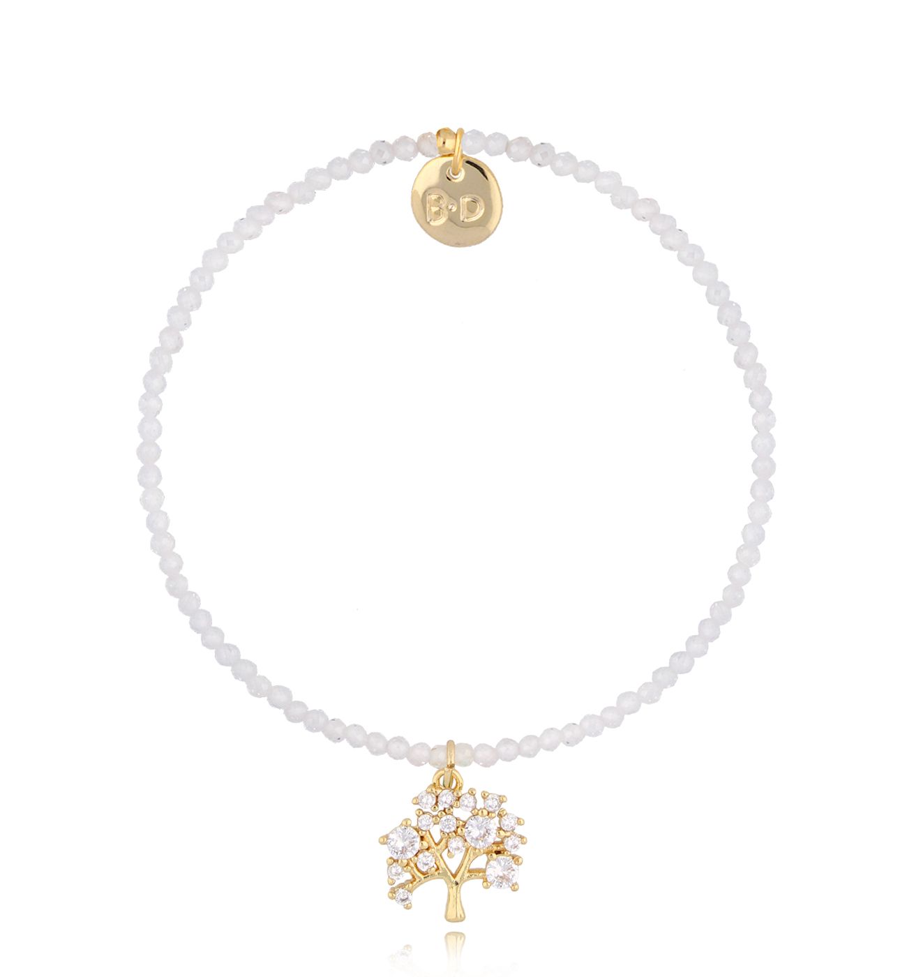 Bransoletka biała z drzewem Aya - By Dziubeka