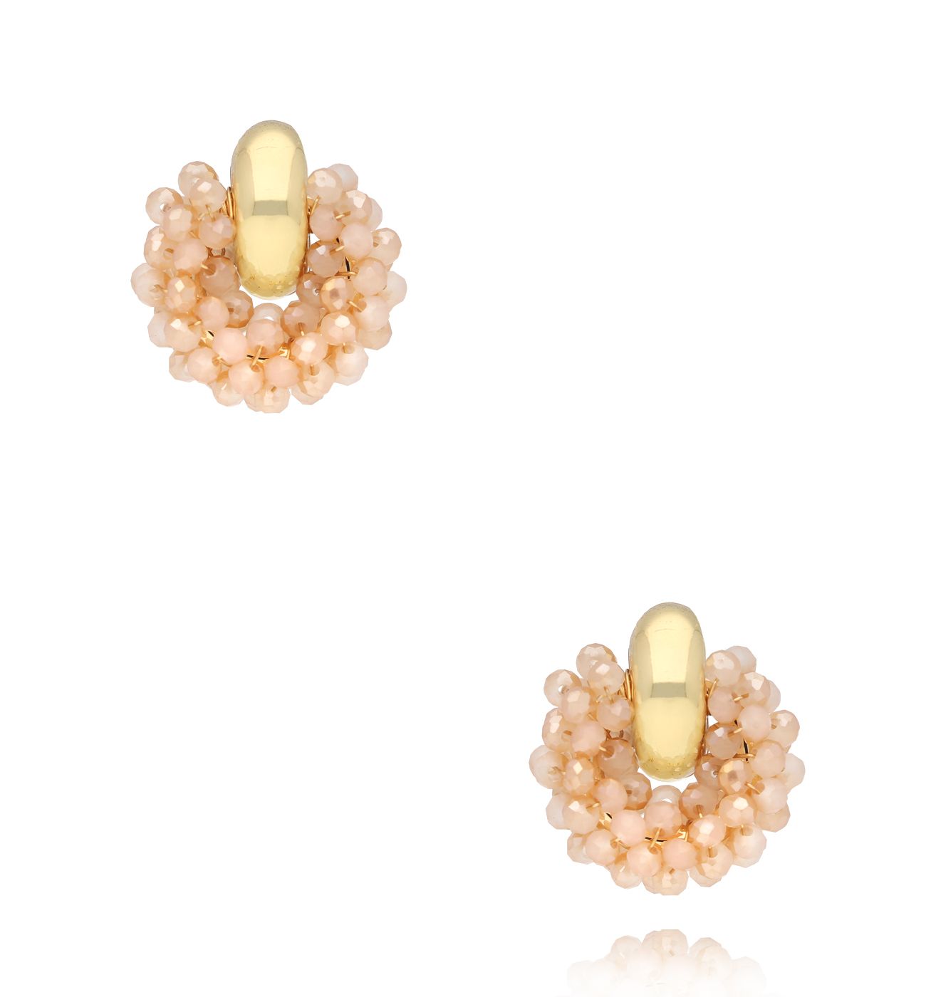 Kolczyki z różowymi kryształkami KWE0172 - By Dziubeka