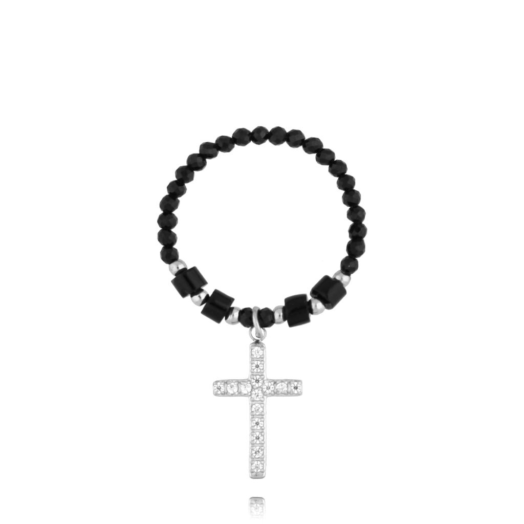 Pierścionek z turmalinami i krzyżykiem Reflections - By Dziubeka