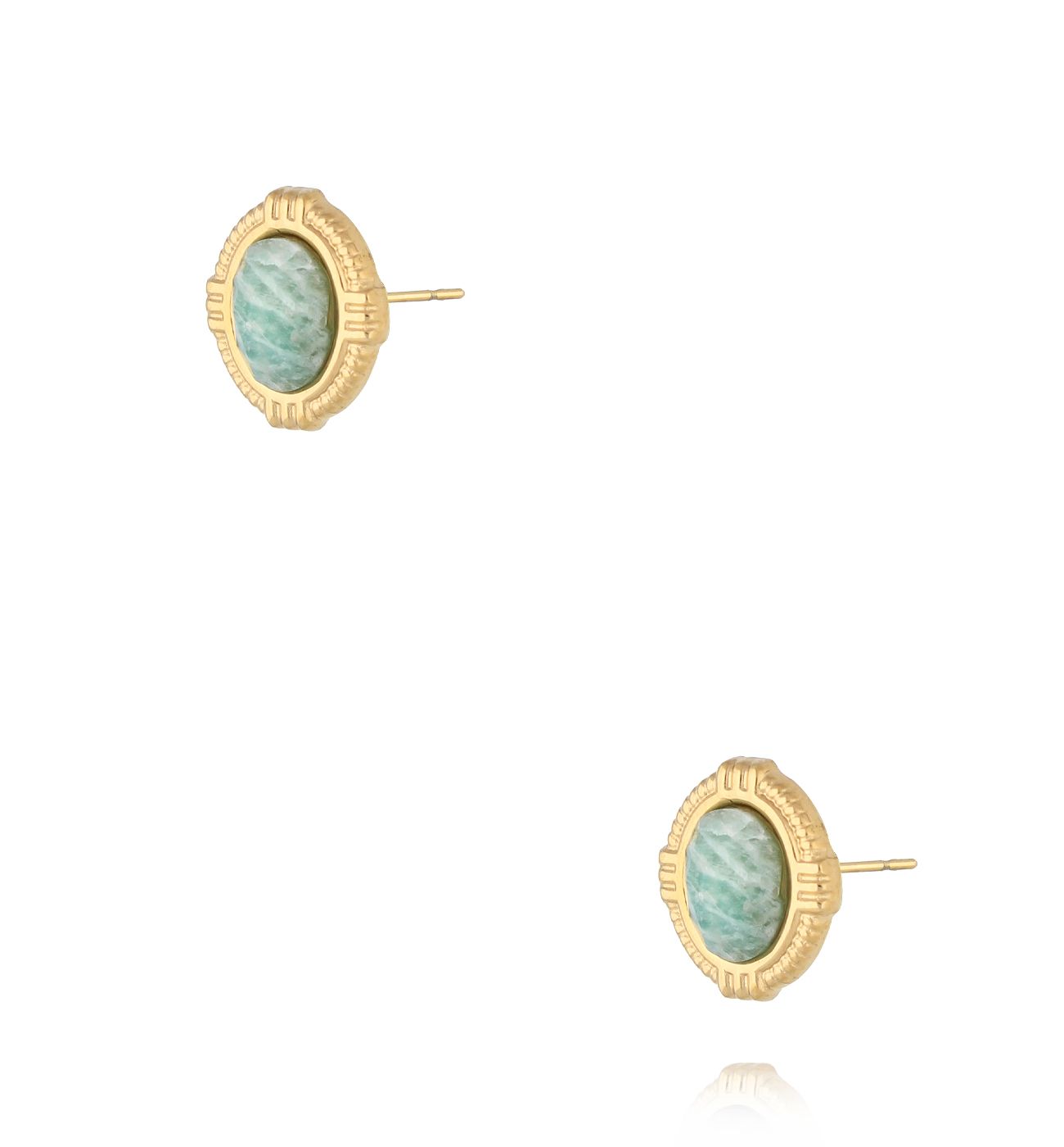 Kolczyki z amazonitem złote KSY0296