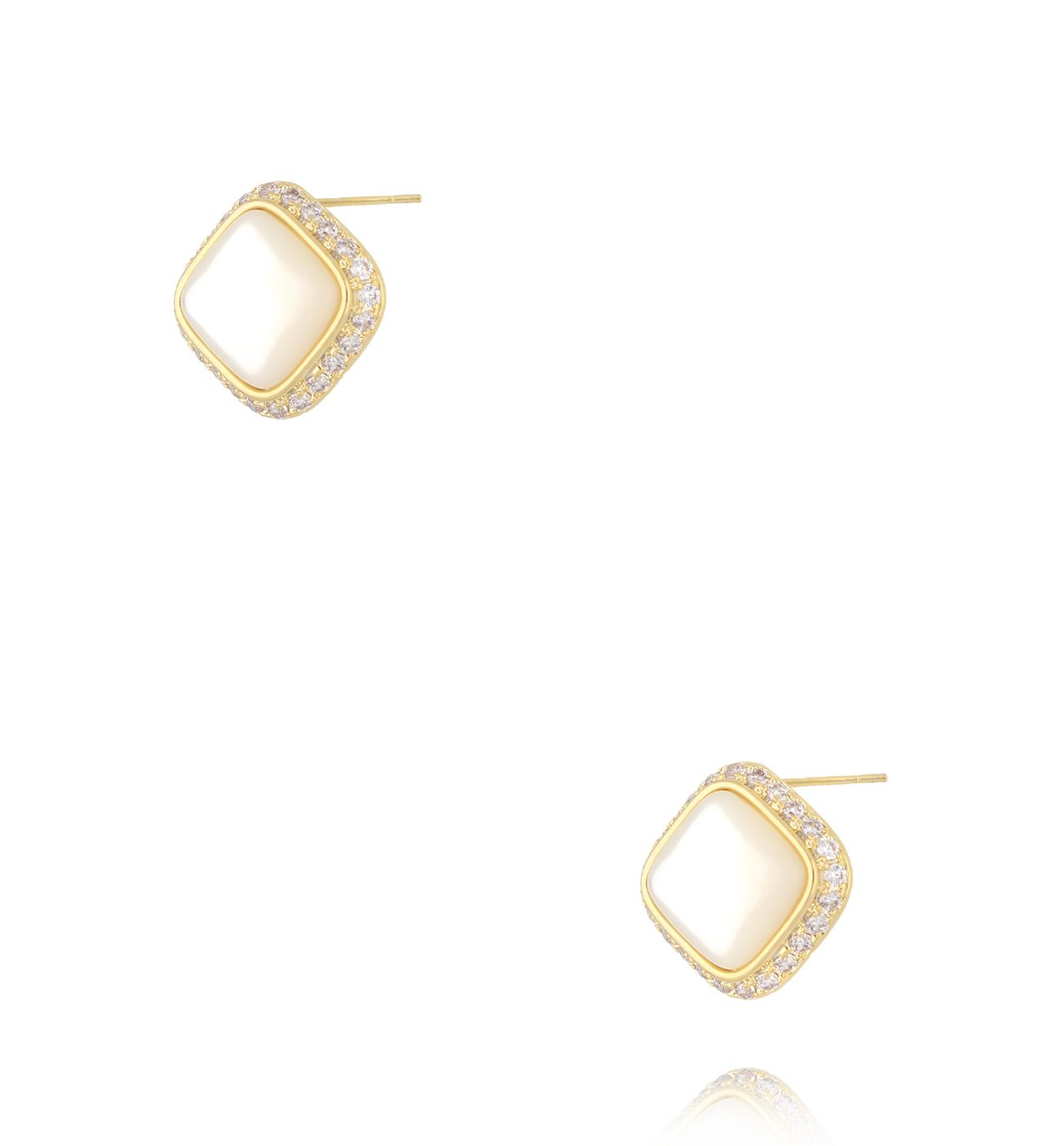 Kolczyki kwadratowe złote - By Dziubeka