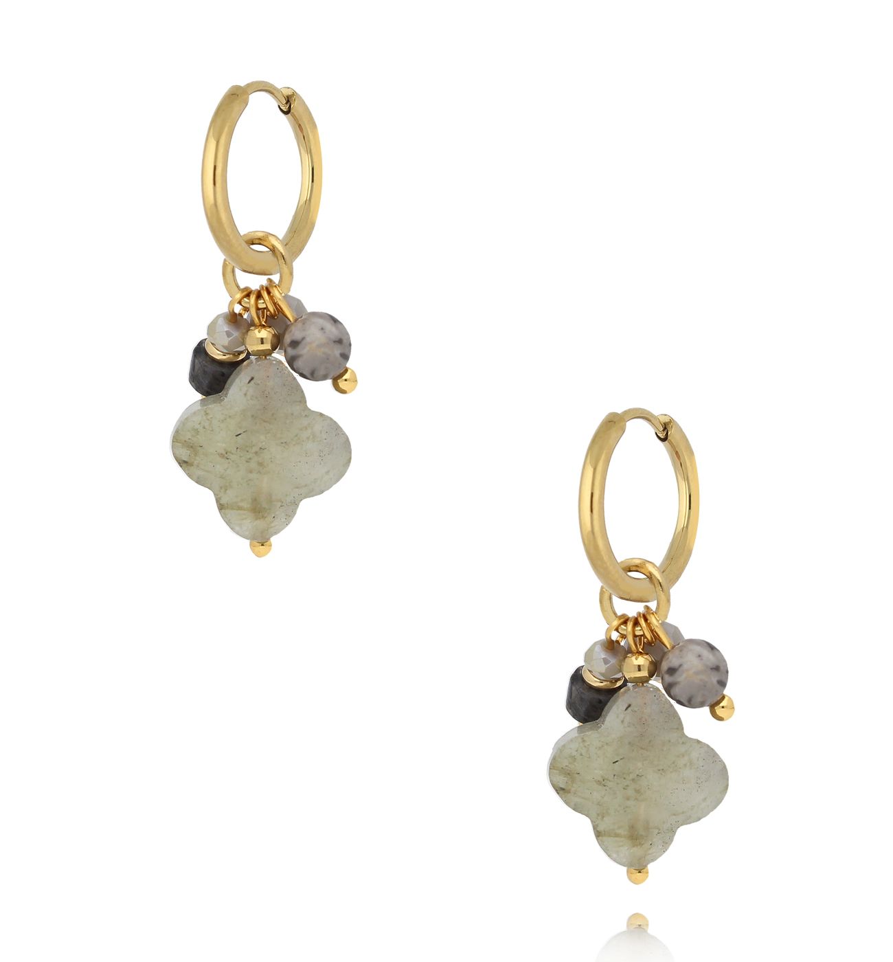 Kolczyki z koniczynkami i labradorytami Creation - By Dziubeka