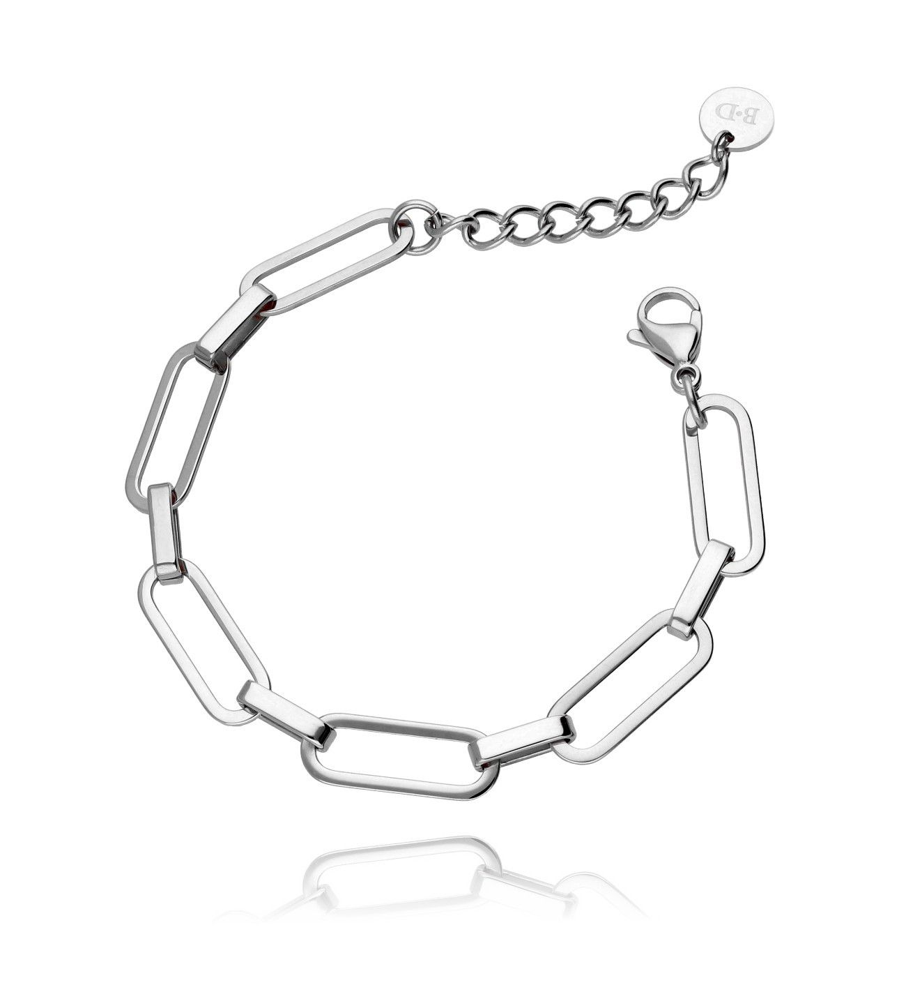 Bransoletka srebrny łańcuch ze stali szlachetnej - By Dziubeka