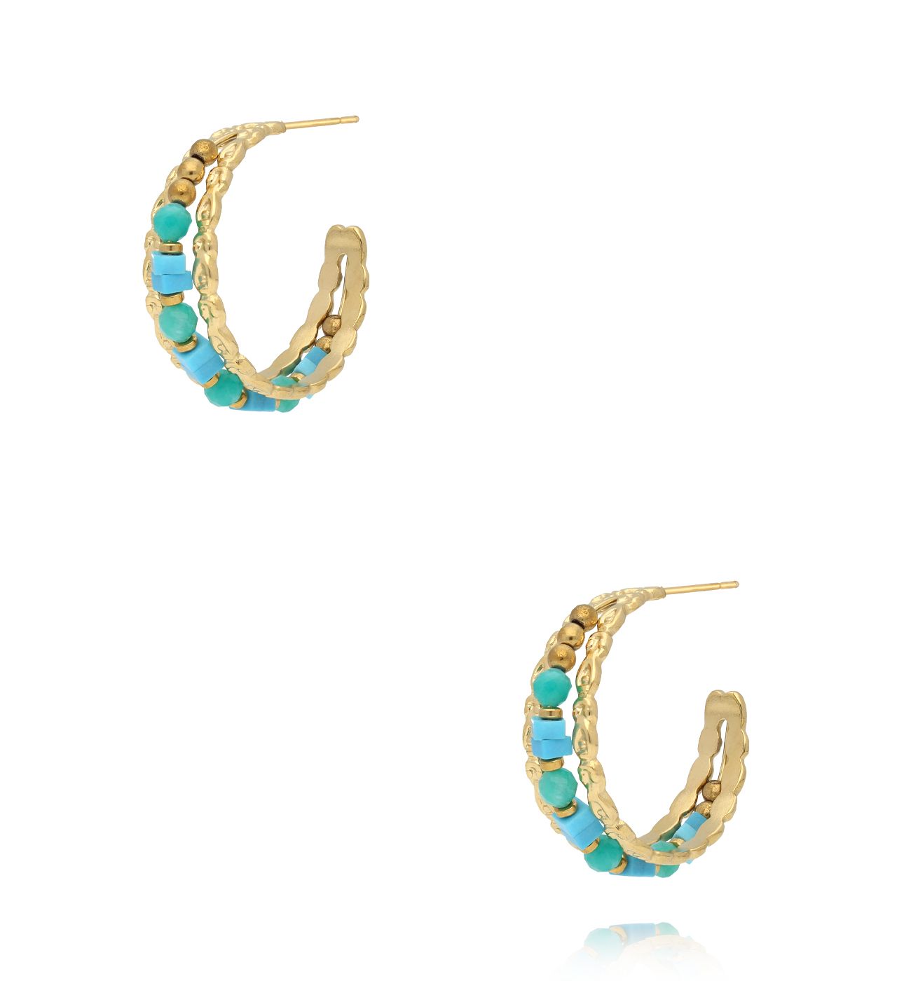 Kolczyki koła z amazonitem KEA0031 - By Dziubeka