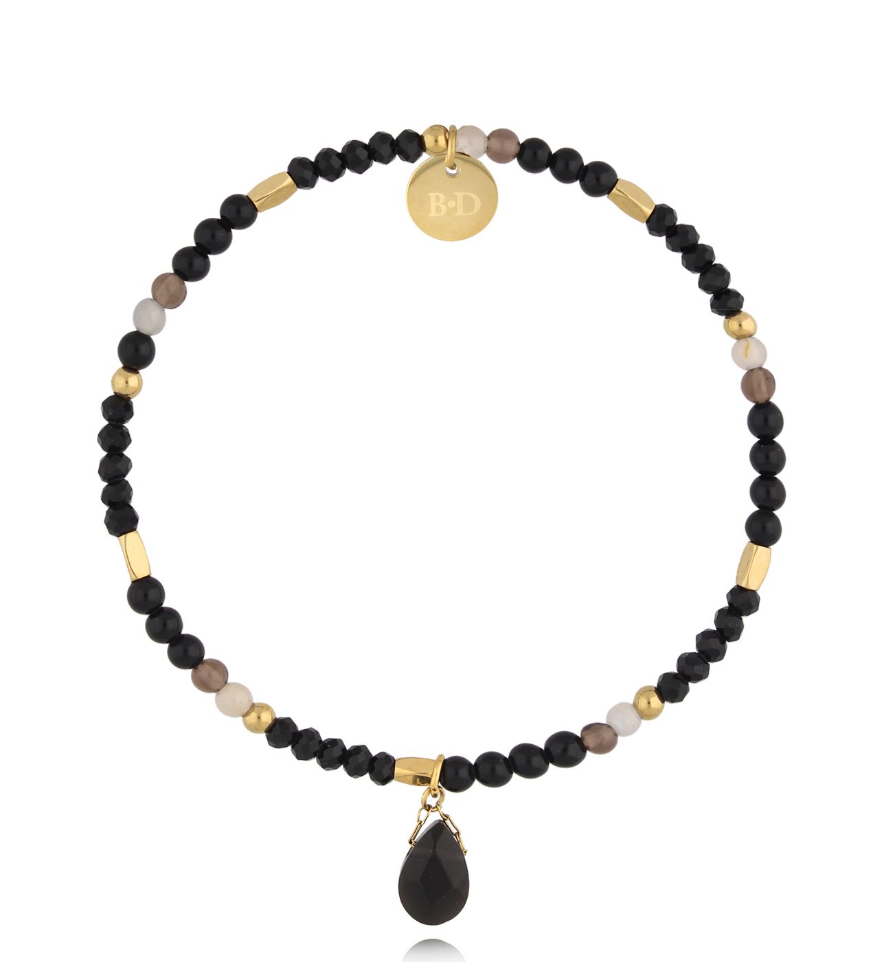 Bransoletka czarna z agatami Black Magic - By Dziubeka