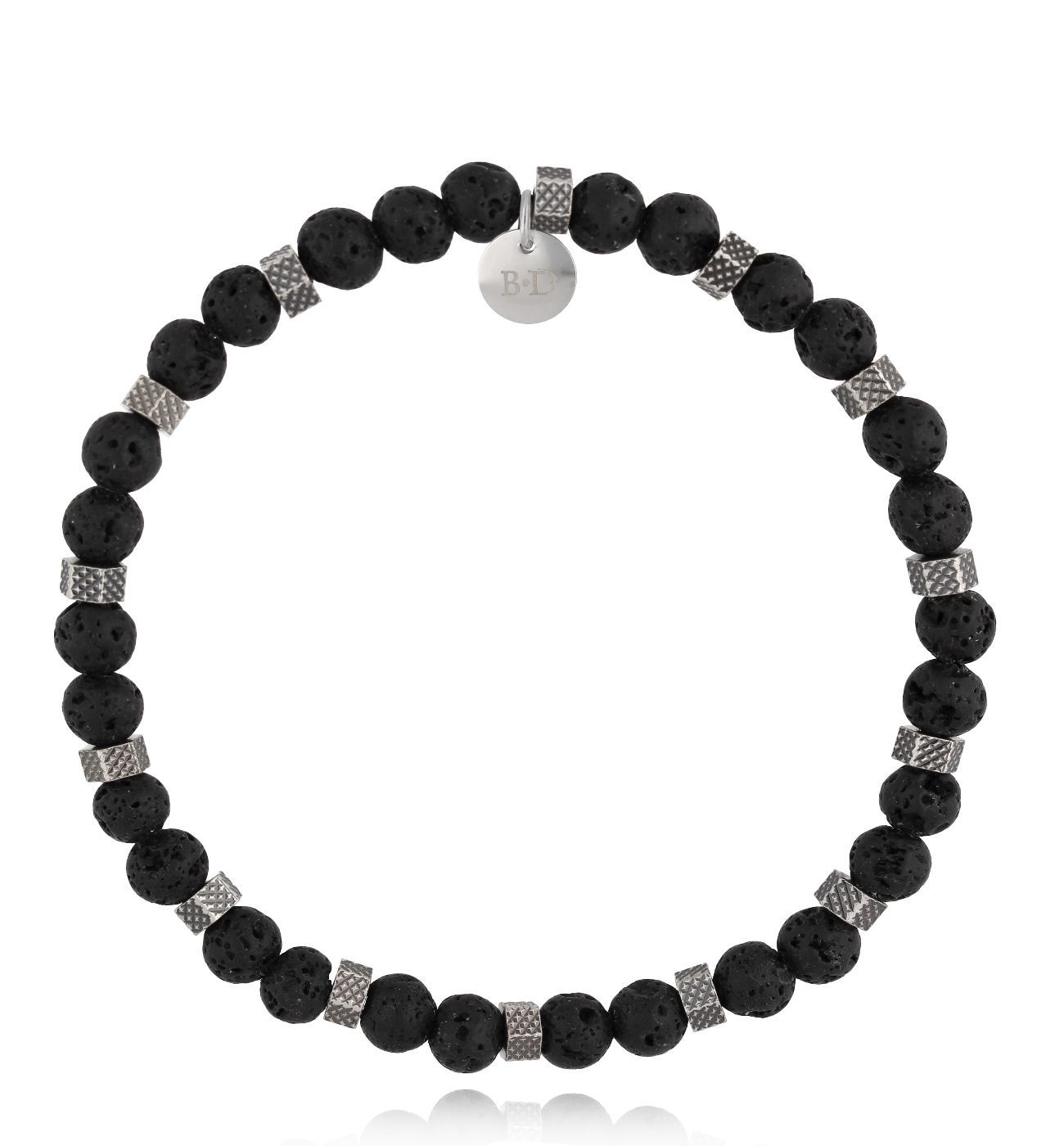 Bransoletka męska z lawą wulkaniczną 17 - By Dziubeka