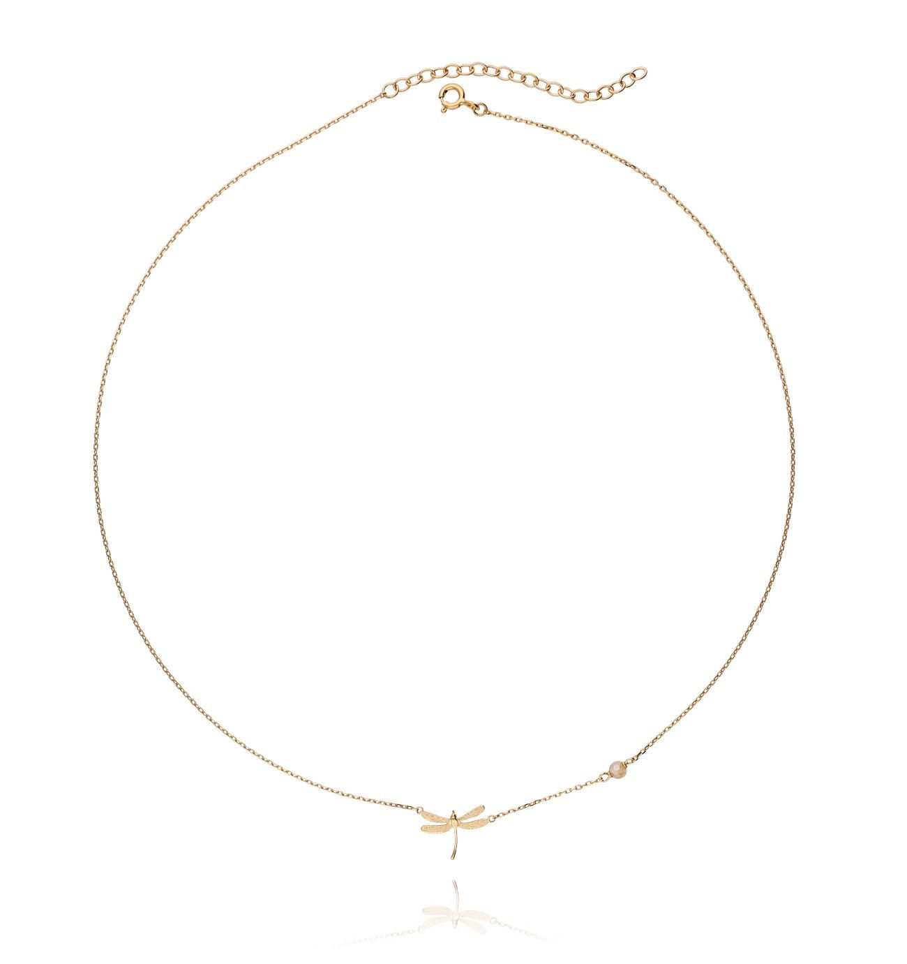 Naszyjnik srebrny ważka pozłacany NSE0044