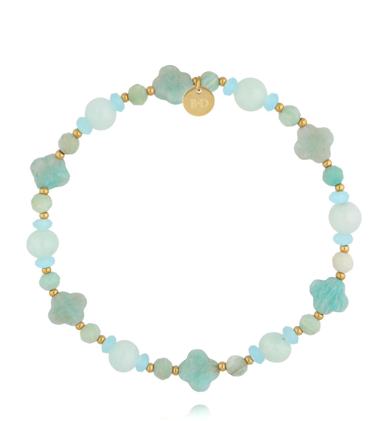 Bransoletka z amazonitami i jadeitami - By Dziubeka