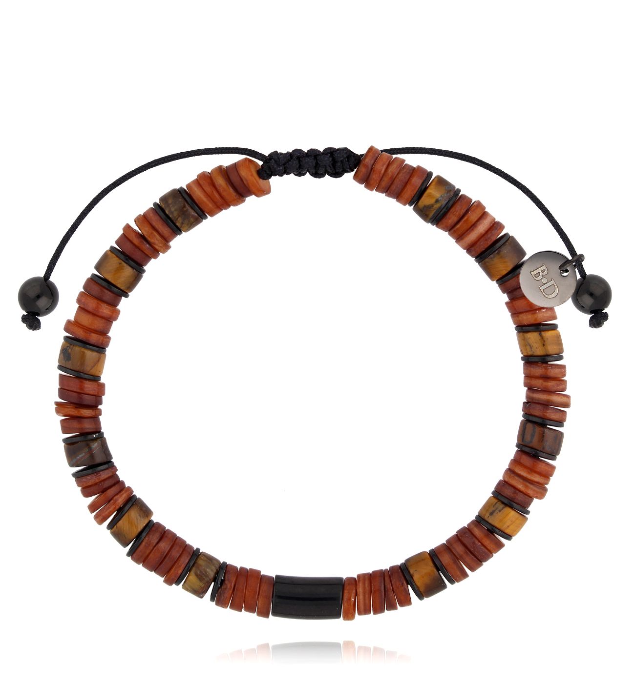 Bransoletka męska z kamieni naturalnych w odcieniach brązu i czerni 15 - By Dziubeka