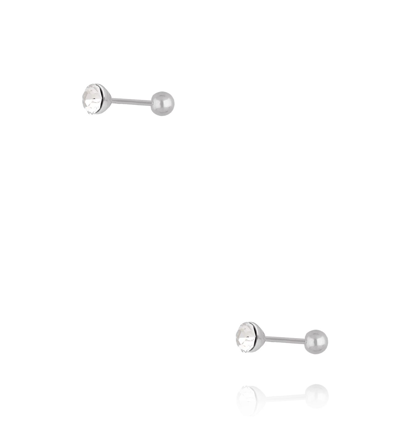 Kolczyki z bezbarwnym kryształem w srebrnej oprawie KCA0167 - By Dziubeka