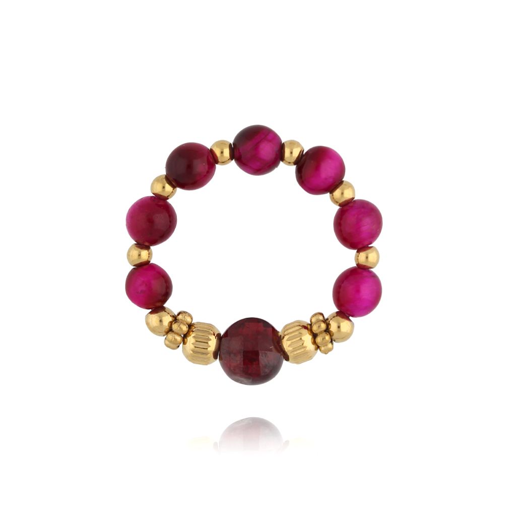 Pierścionek elastyczny fuksjowy PSC0716 - By Dziubeka