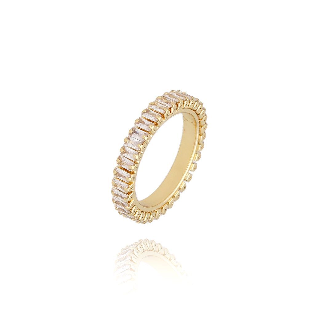 Pierścionek obrączka z kryształkami Melanie - By Dziubeka