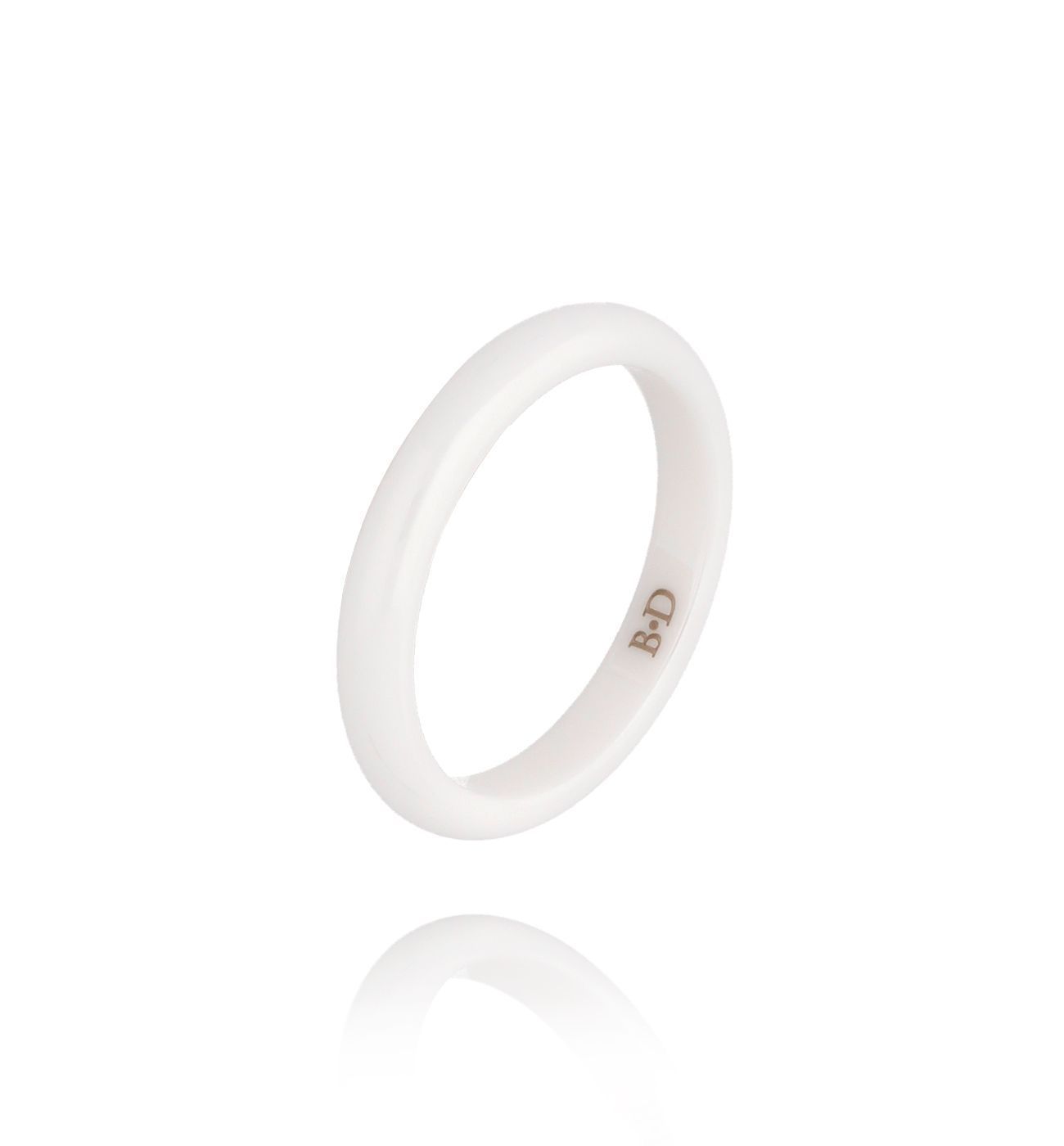 Obrączka z ceramiki biała cienka Feminine PFE0029 - By Dziubeka