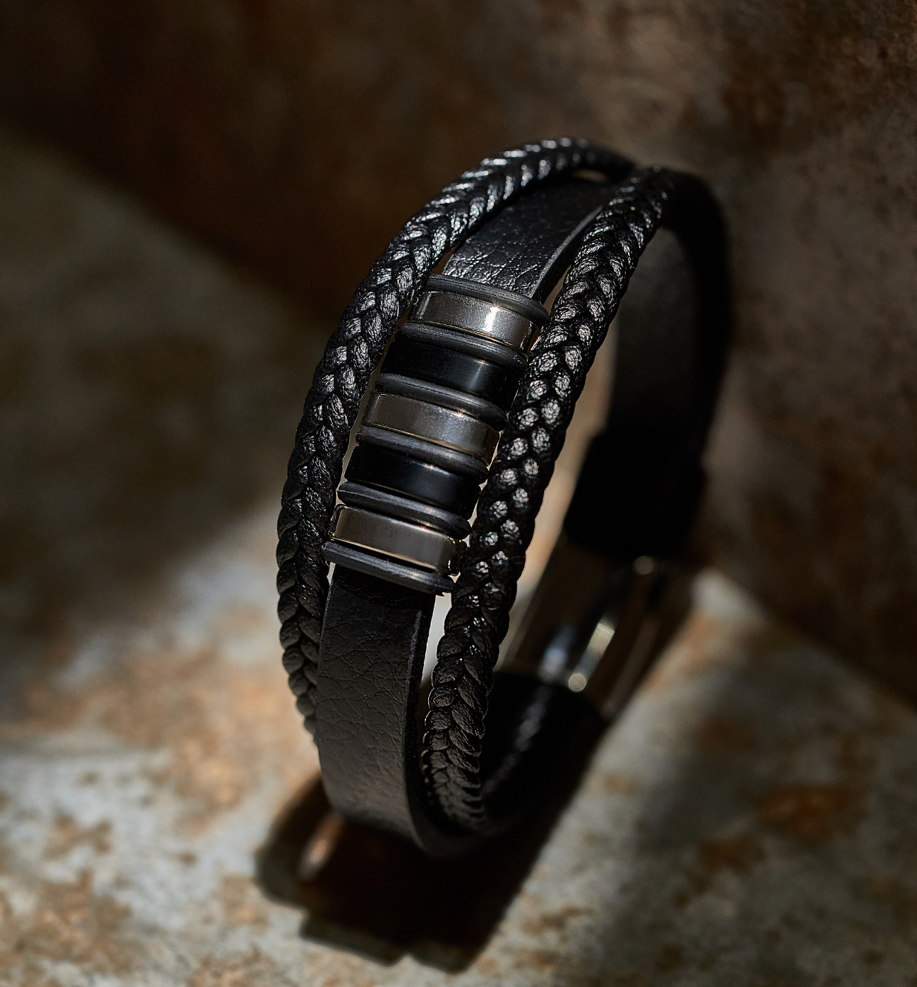 Bransoletka męska skórzana Iorund 41 - By Dziubeka