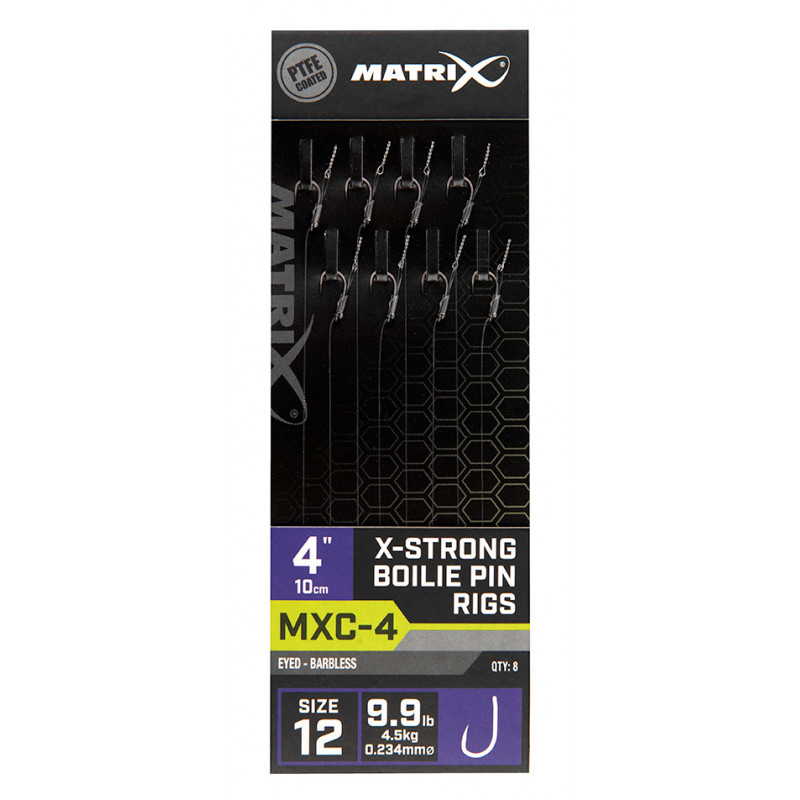 Przypony Matrix MXC-4 X-Strong Boilie Pin Rigs 4" / 10cm - roz. 12