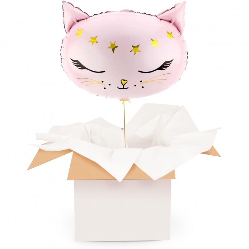 Różowy kotek - Balon z helem