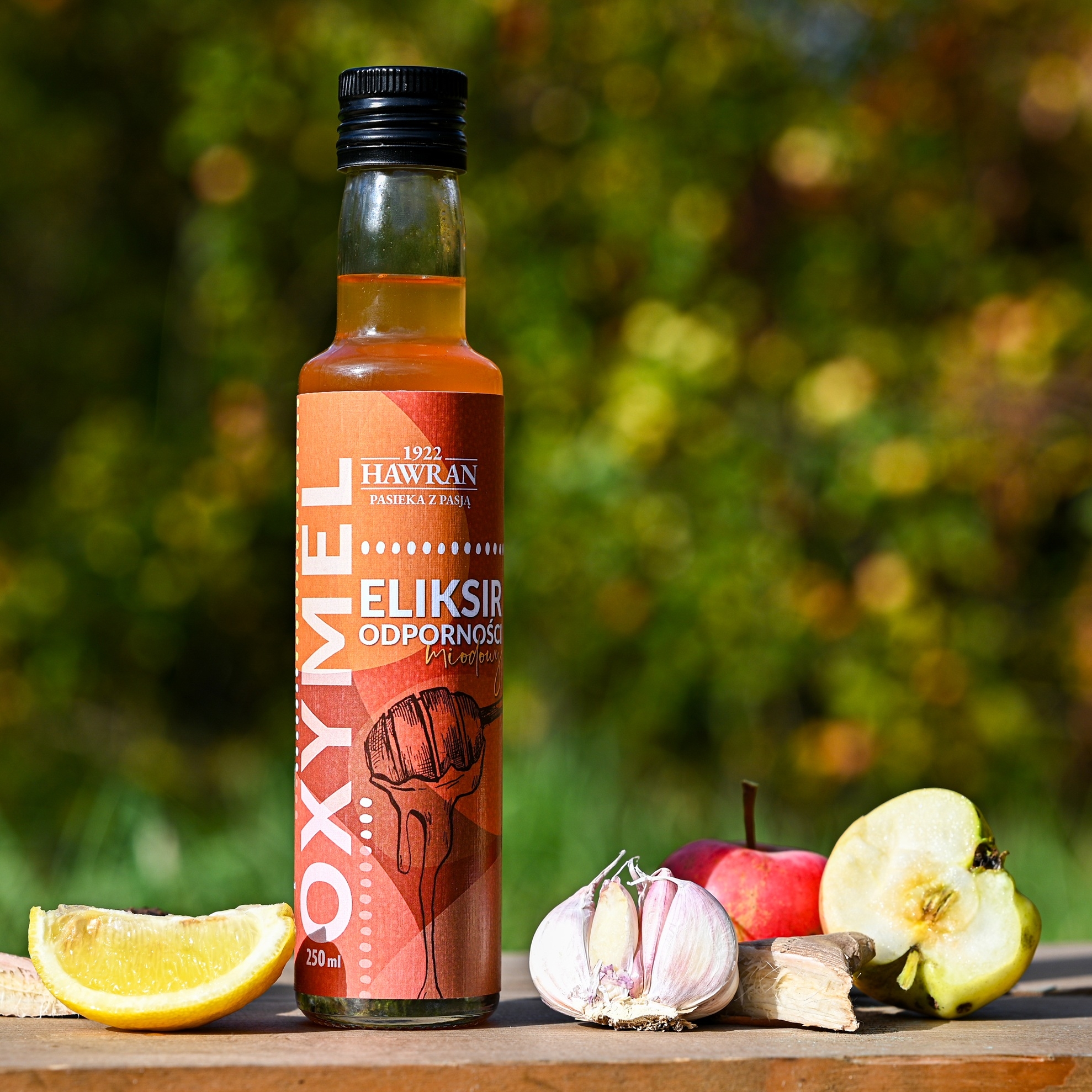 Oxymel: Eliksir odporności miodowy 250ml - Pasieka z Pasją Hawran