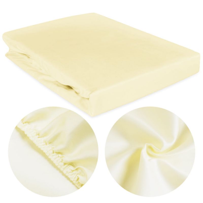 Prześcieradło satynowe z gumką Darymex 120x200 kolor Krem 1 szt.