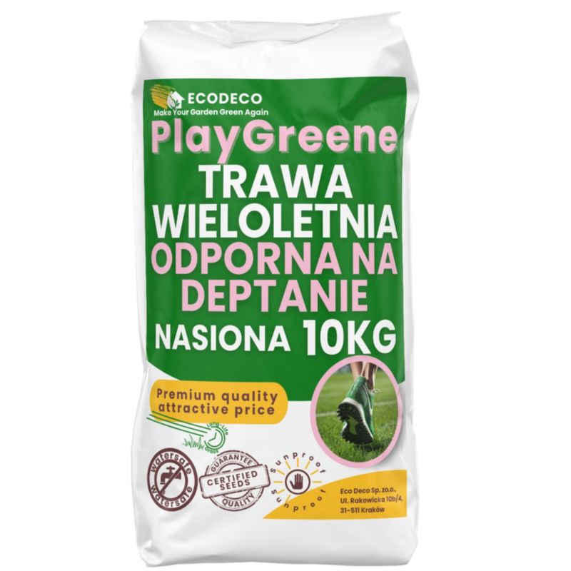 Nasiona trawy Eco Deco 10 kg 400 m2 odporna na deptanie samozagęszczająca wieloletnia 1 szt.