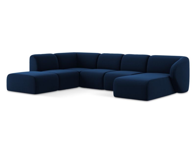 Sofa panoramiczna LaMiaSofa CERVO z tkaniny welwetowej 325x236 cm królewski niebieski 1 szt.