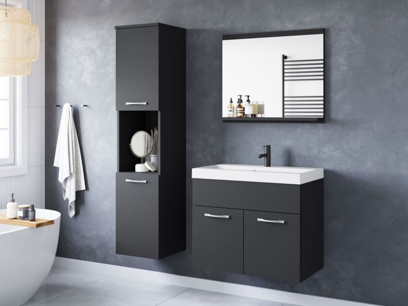 Meble łazienkowe MIRJAN 24 Montreal czarny grafit 1 kpl.