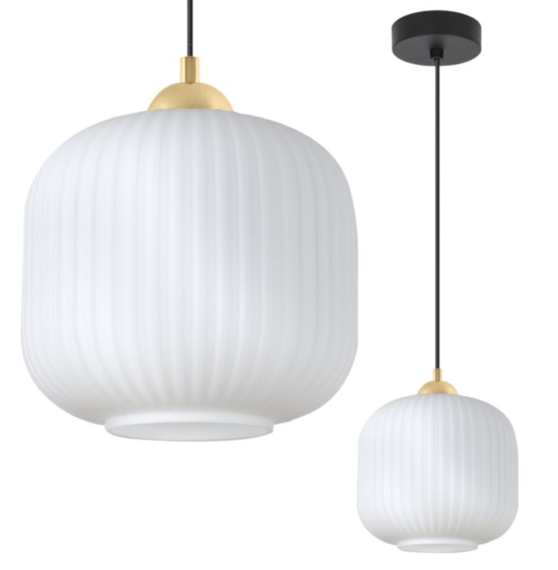 Lampa sufitowa wisząca Light Home LH Riffle walec 20cm 1x E27 60W złoty/biały/czarny 1szt