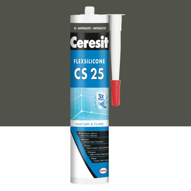 Silikon sanitarny Ceresit CS 25 antracyt 280 ml