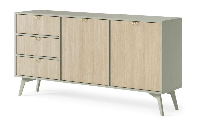 Komoda dwudrzwiowa z szufladami Bettso Firr 158 cm eukaliptus jodełka skandi 1szt.