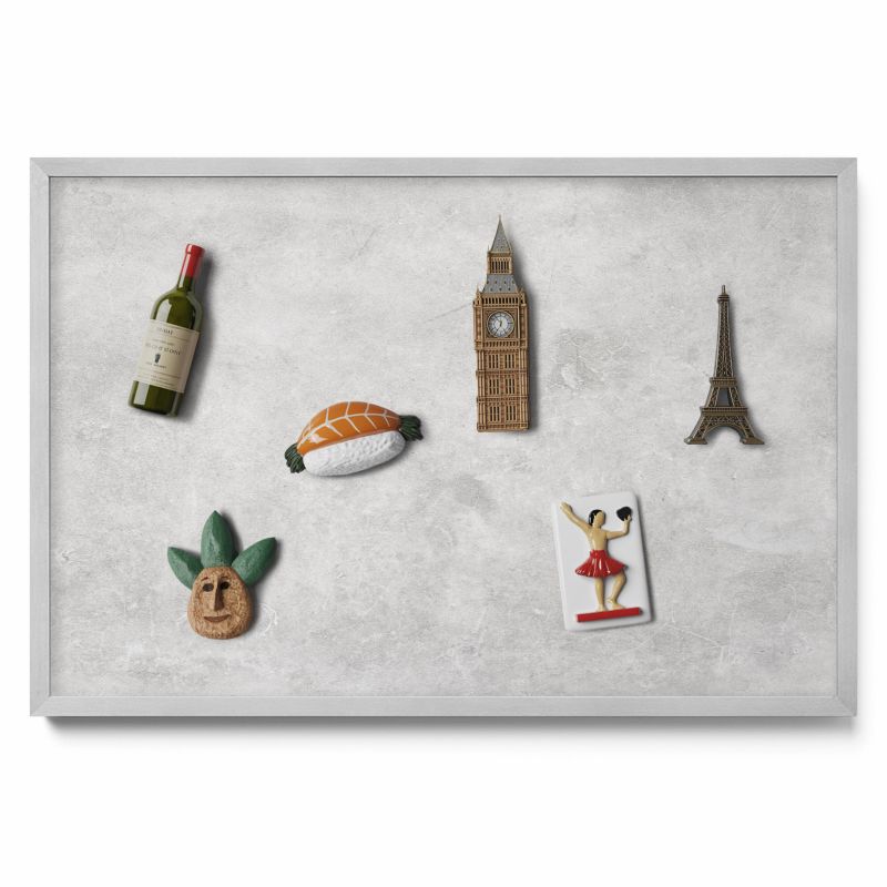 Tablica na notatki Tulup 60x40 cm Tekstura betonowej ściany w srebrnej ramie 1 szt.