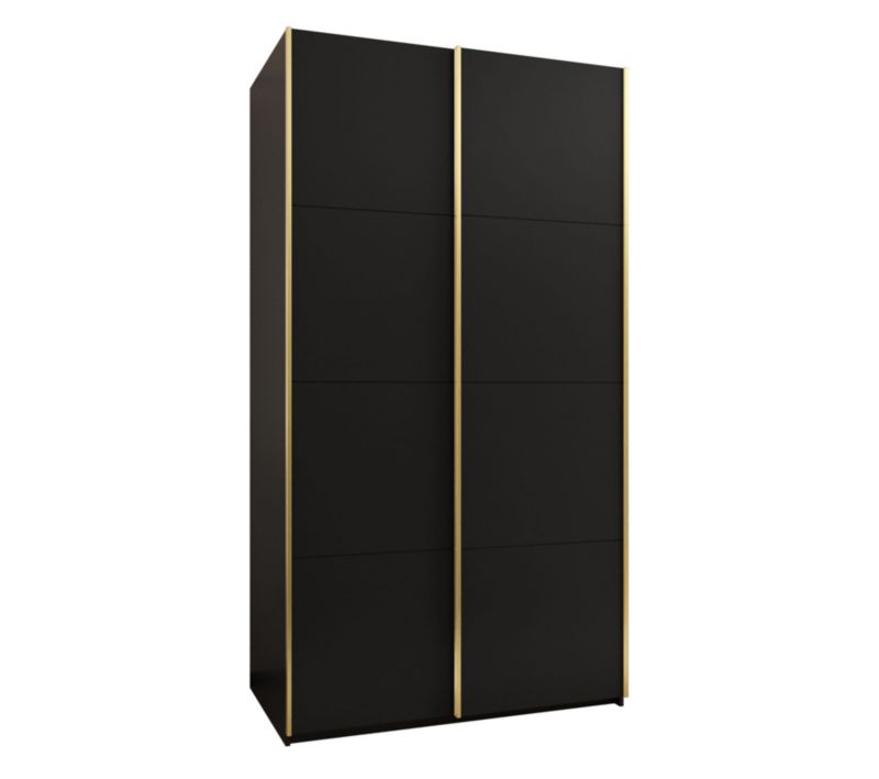 Szafa przesuwna Abiks LUX wysoka szer.130cm czarny/czarny/złoty 1szt.