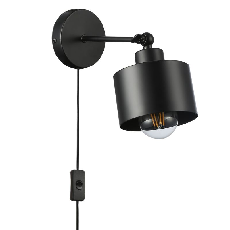 Kinkiet ścienny E27 LED MasterLED Elza IP20 ruchomy z wtyczką czarny lampa wewnętrzna 1 szt.