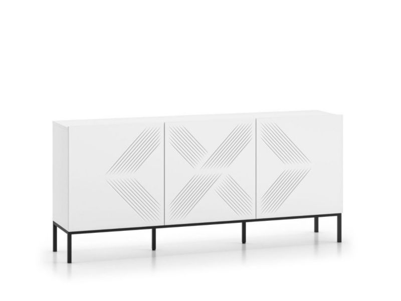 Komoda ML Meble KLARA 170 3D biały mat z podstawą 1 szt.