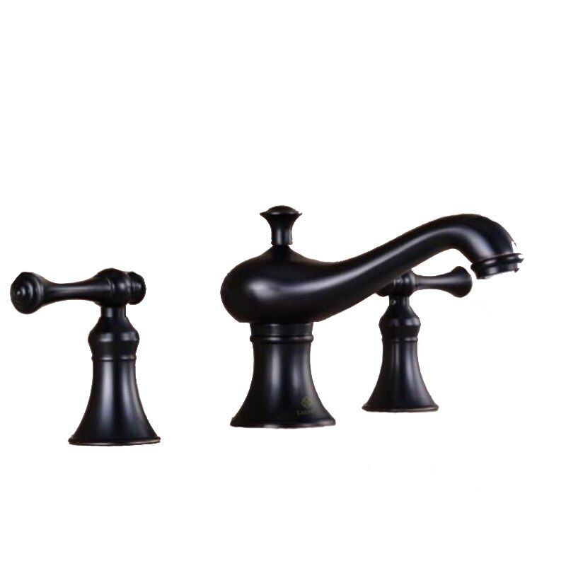 Bateria umywalkowa Lauferi FALLOPIA mosiężna trójotworowa czarna retro 1 szt.