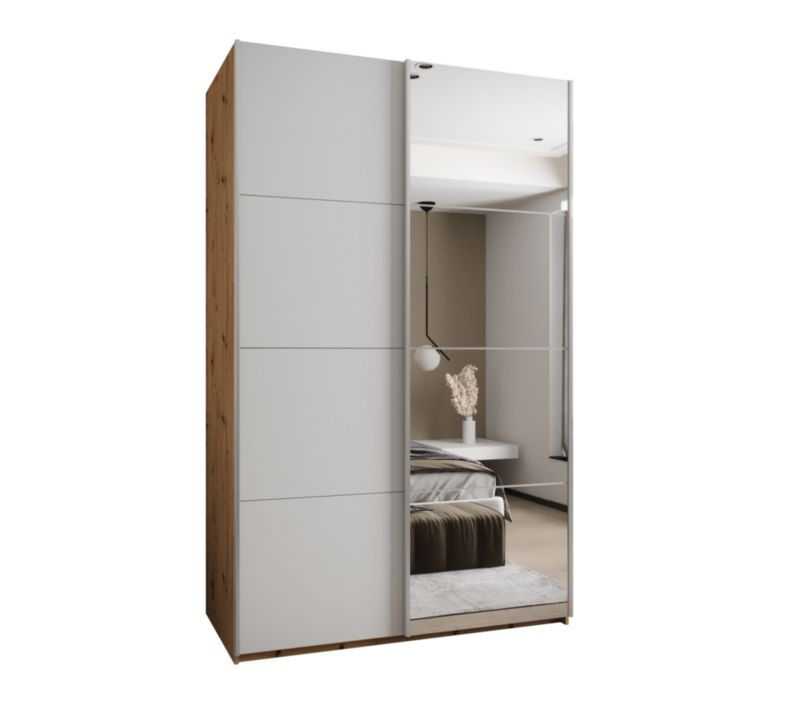 Szafa przesuwna Abiks LUX 3 wysoka szer.150cm artisan/biały/srebrny 1szt.