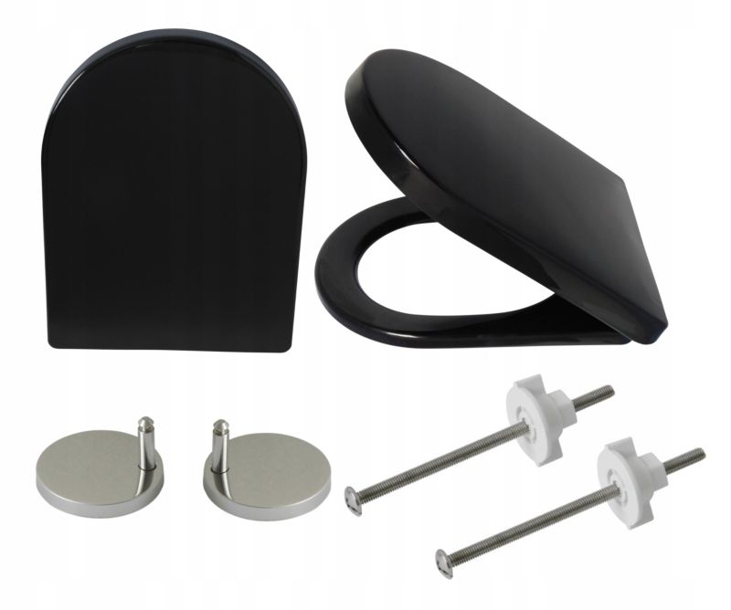 Deska sedesowa Estiva Fast New Black wolnoopadająca polipropylenowa czarna 1 szt.