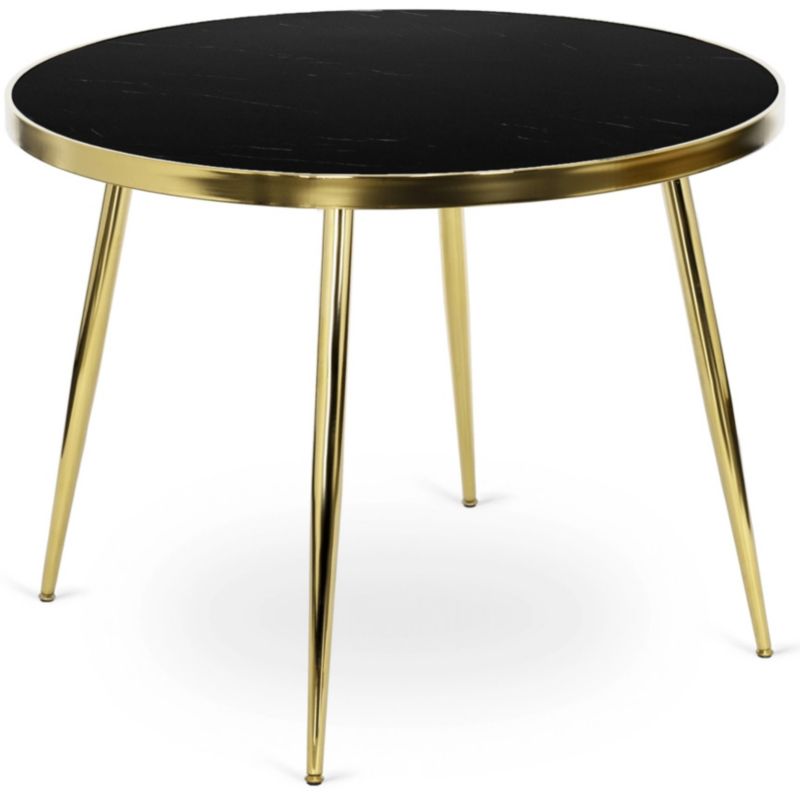 Stół Okrągły Tinga 100 cm Mebel Elite Czarny/Złoty 1 szt