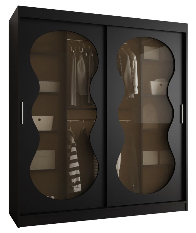 Szafa przesuwna z lustrem Garderoba Abiks BAHRAJN 3 180 czarny 1 szt.